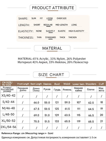 Produktangaben: Material- und Größeninfo, Übersichtstabelle