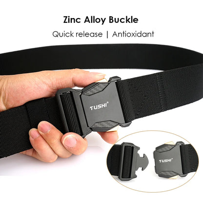 Herren-Taktischer Gürtel aus Nylon mit Elastikband für Outdoor Militärsport Schnellverschluss
