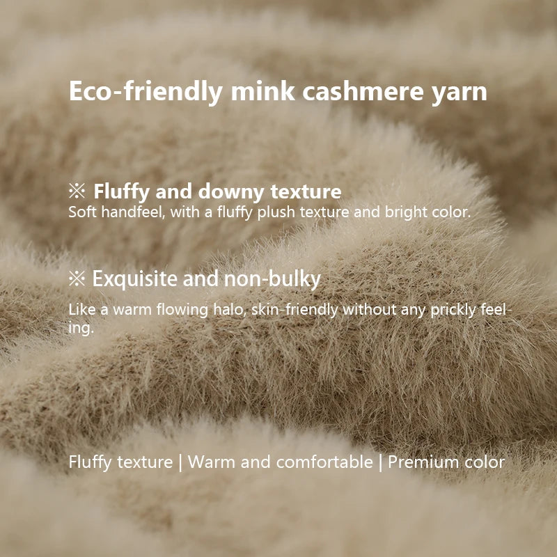 Produkttext zu umweltfreundlichem Mink-Kaschmirgarn: flauschig, warm, weich