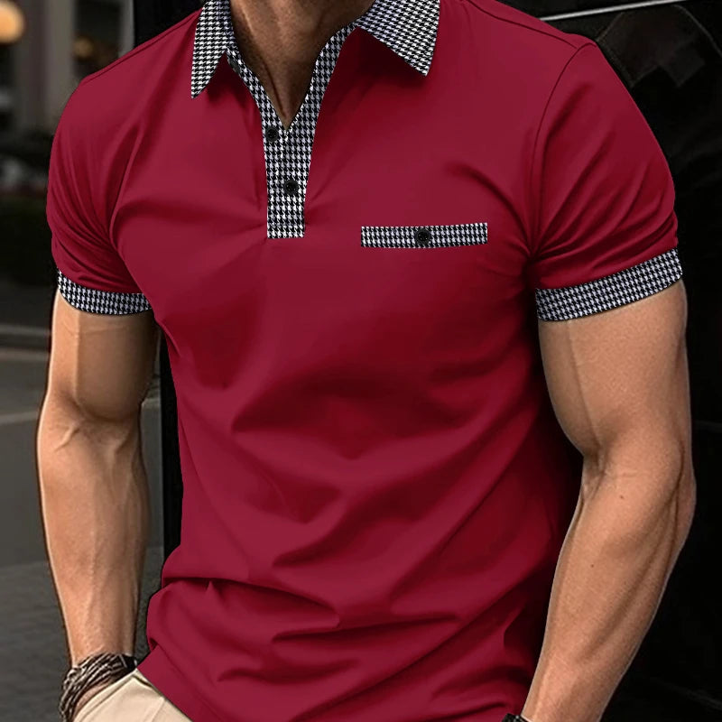 Lässiges Herren-Langarmshirt mit Reverskragen und Schichtoptik – modisch und vielseitig einsetzbar