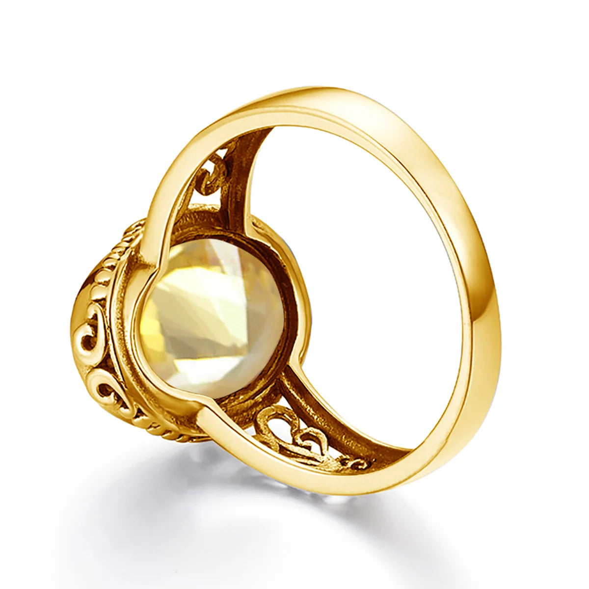 Damen-Ring Mit Citrin Im Ovalschnitt, Art Déco Stil, Geburtsstein Schmuck Aus Silber 925