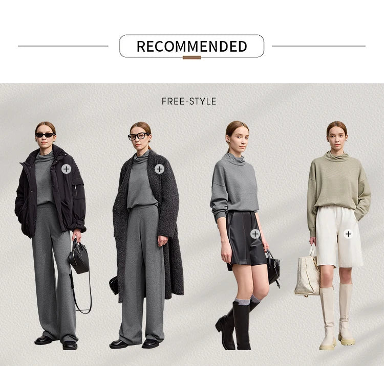Empfehlungsansicht: Damen in Rollkragenpullover und weiter Hose (Free-Style)