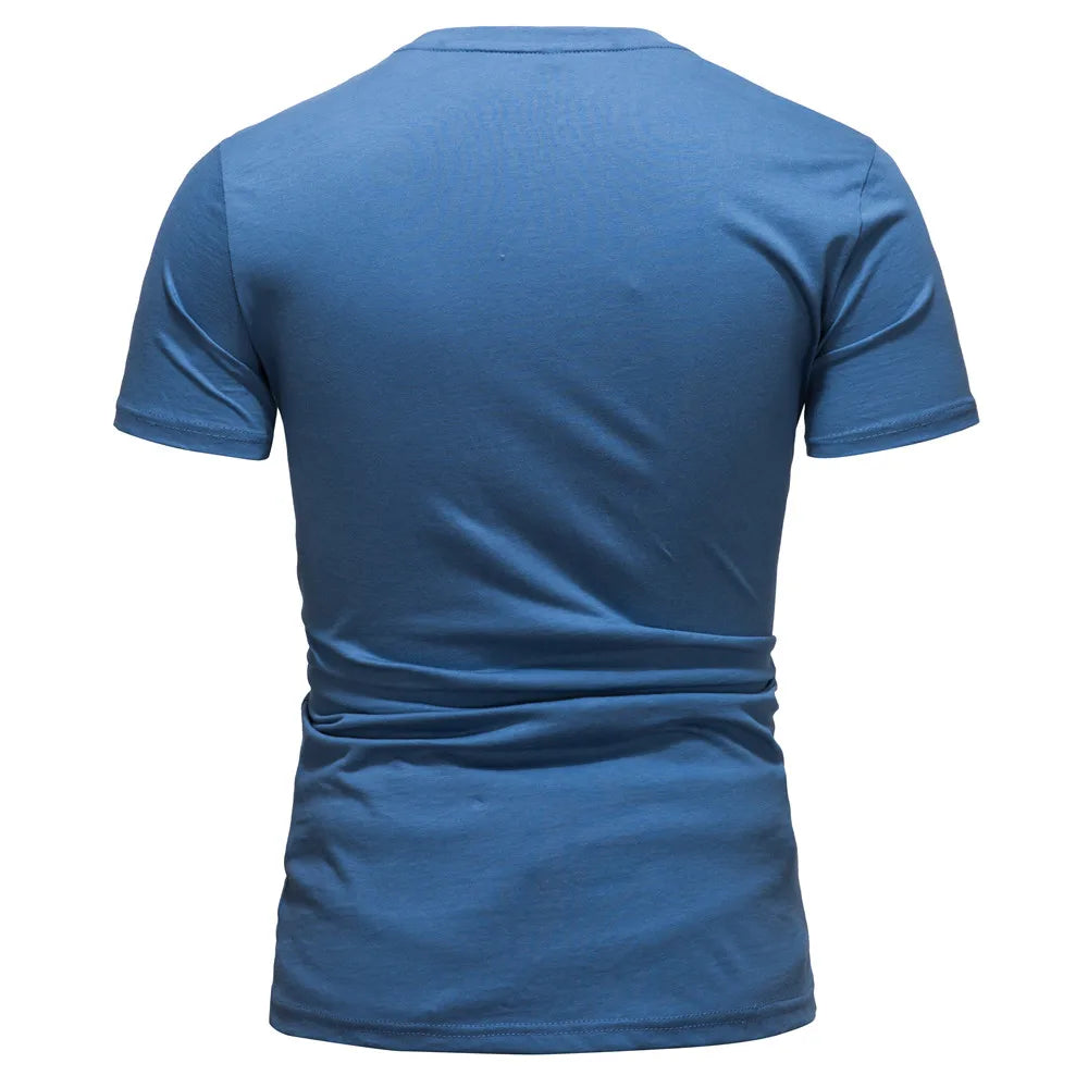 Herren T-Shirt aus 100 Prozent Baumwolle mit kurzem Patchwork-Design