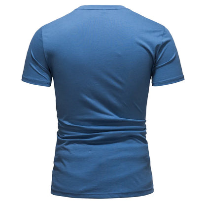 Herren T-Shirt aus 100 Prozent Baumwolle mit kurzem Patchwork-Design