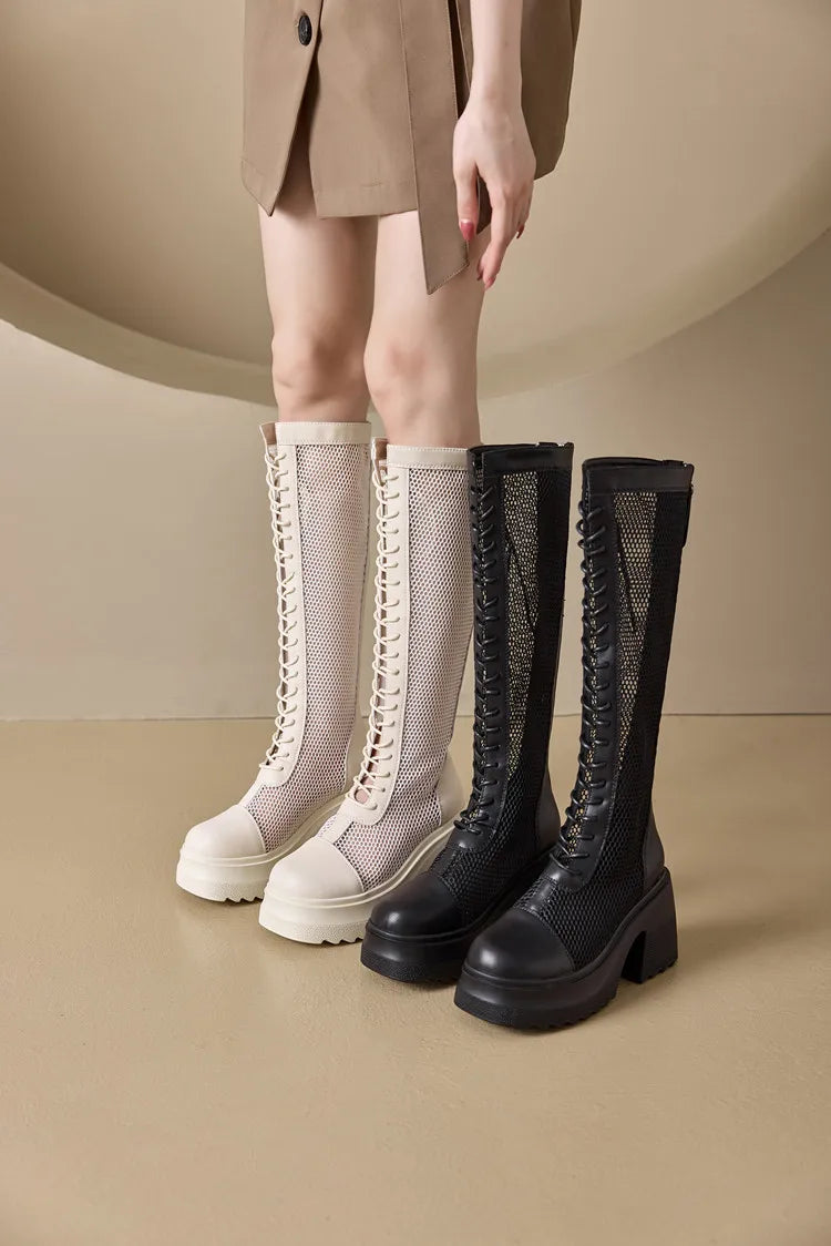 Damen Hochhackige Plattform Stiefel im Sommer im Römischen Stil