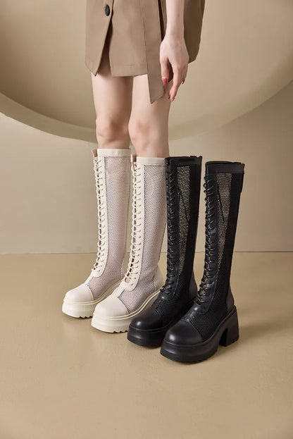 Damen Hochhackige Plattform Stiefel im Sommer im Römischen Stil