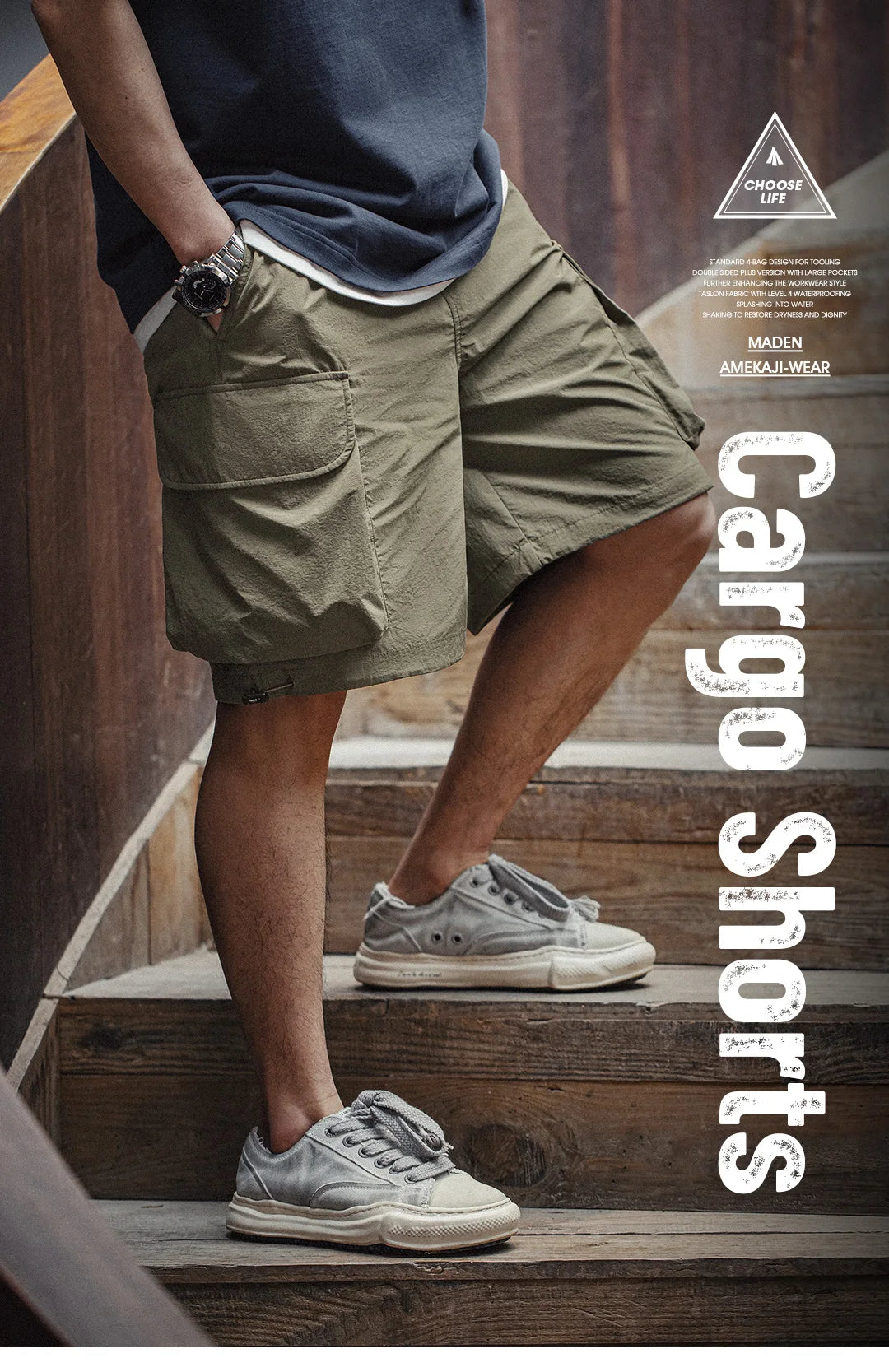 Herren Shorts mit Kordelzug Design und mehreren Taschen für den Sommer