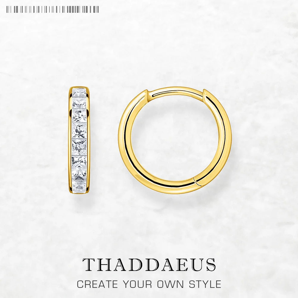 Damen-Creolen golden mit Scharnier aus Sterlingsilber