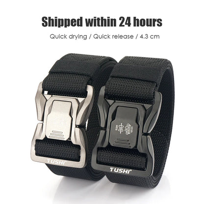 VATLTY New 4.3cm Tactical Outdoor Belt Tight Nylon Aluminum Buckle Quick Release Men's Military Belt Casual Wide Waistband Male