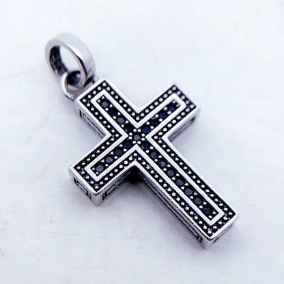 Damen-Charm-Anhänger Kreuz und Krone majestätisch aus Sterlingsilber