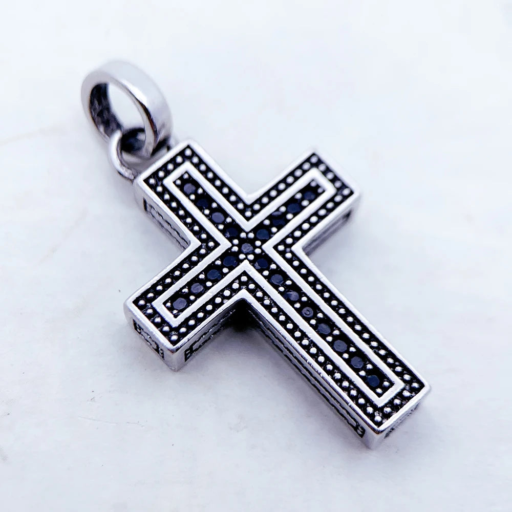 Damen-Charm-Anhänger Kreuz und Krone majestätisch II aus Sterlingsilber