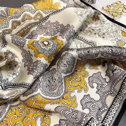 Damen Seidenschal quadratisch 70cm Halstuch Bandana Hijab Pashmina I