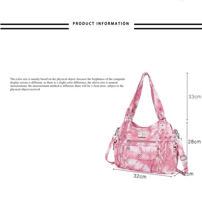 Damen-Handtasche aus PU mit Reißverschluss und Mehrfachfächern, ideal für Alltag und Freizeit, Innenfutter aus Polyester