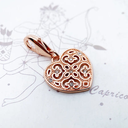 Damen-Charm-Anhänger Ornament Herz ethnisch Liebe aus Sterlingsilber