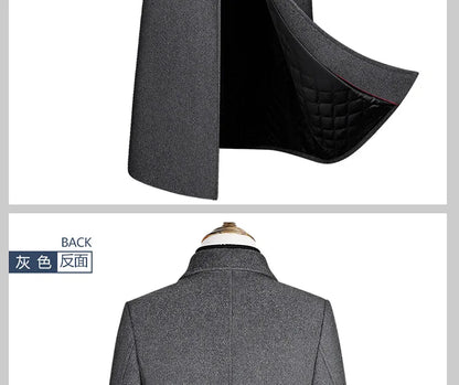Wollmantel für Herren in Schwarz-Grau – Modern & elegant