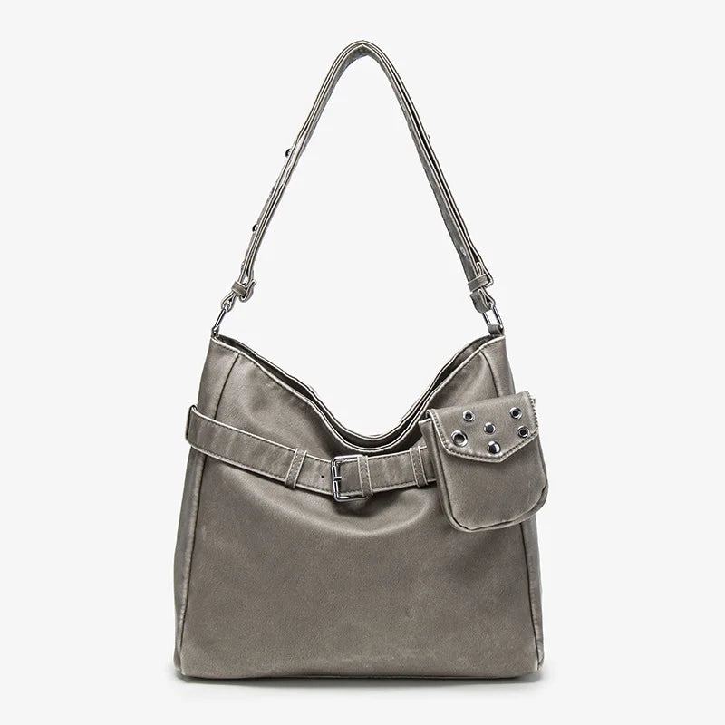 Damen-Schultertasche Vielseitig Geeignet für Alltag in stilvoller Form aus weichem Leder