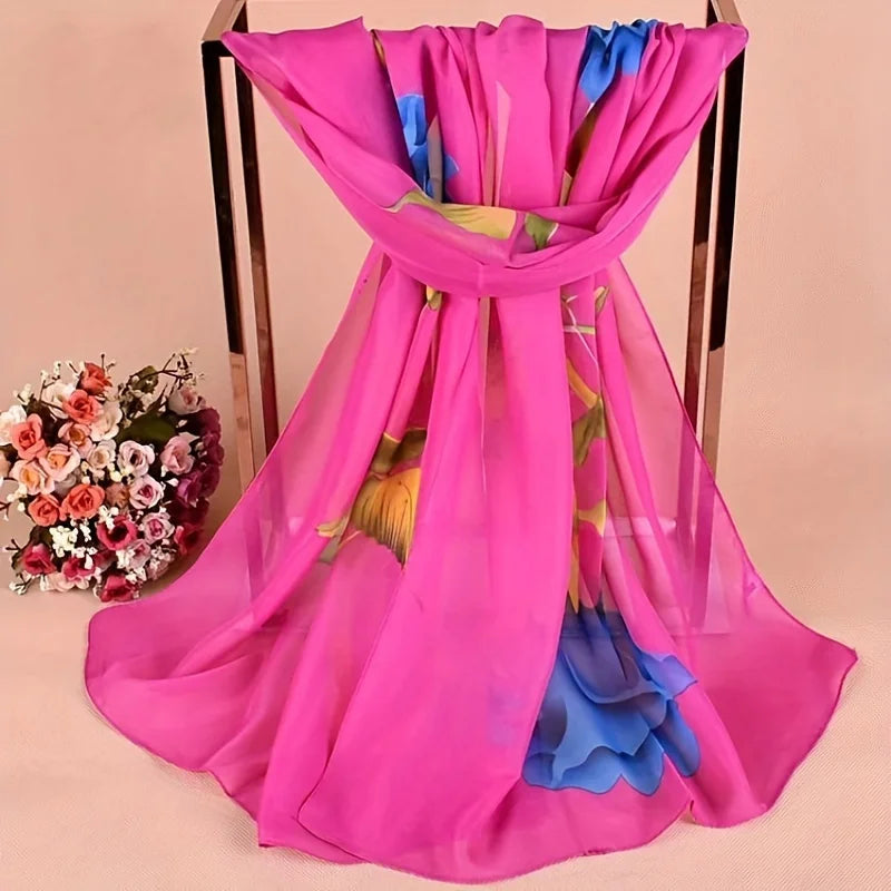 Damen Chiffon Hijab Schal gepunktet Strand Sommer Pareo Bandana muslimisch