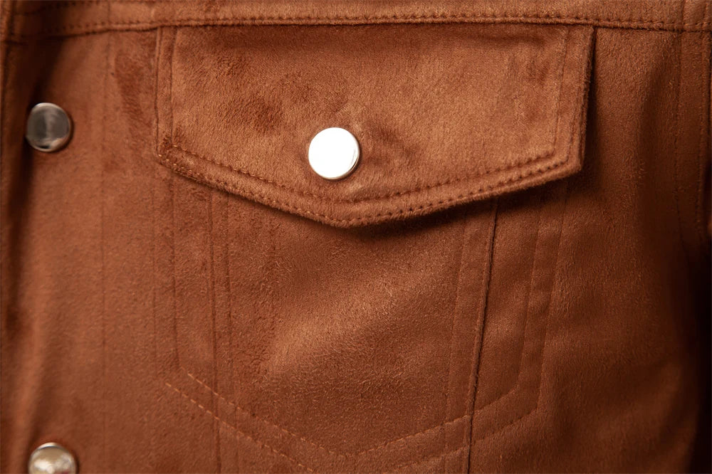 Herbst Winter Wildleder Lederjacke