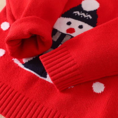 Baby Kinder Pullover Strick Pullover Kleidung Herbst Winter weiche Wolle Kleidung Weihnachten Sweatshirts Jungen Mädchen Schneemann Outfit
