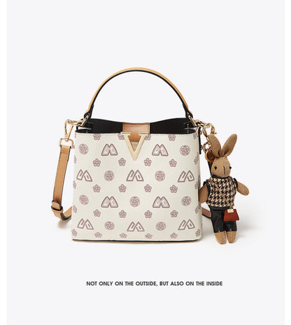Damen Handtasche im Retro-Stil mit kleinem Bucket Bag