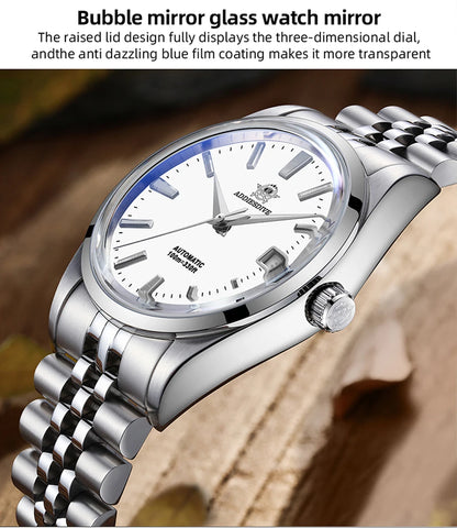 Herren-Vintage-Automatikuhr mit Sunburst-Zifferblatt und NH35A