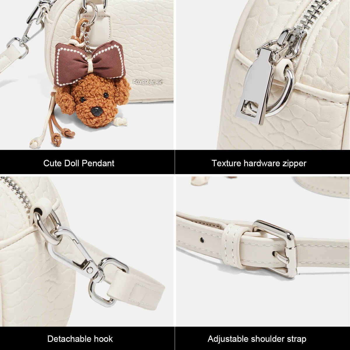 Damen Handtasche Aus Soft Leateh Im Boston Stil Mit Crossbody Anhänger