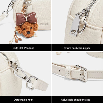 Damen Handtasche Aus Soft Leateh Im Boston Stil Mit Crossbody Anhänger