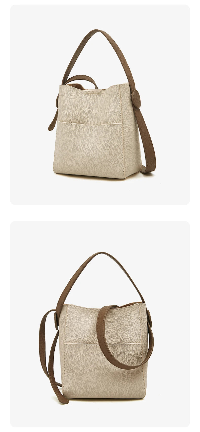 Damen Schultertasche Crossbody aus Splitleder mit großer Kapazität
