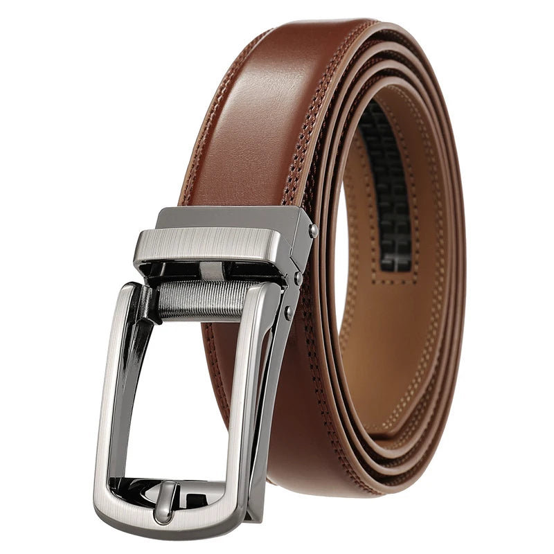 Herren-Gürtel Aus Echtem Leder Mit Automatik-Schnalle Für Anzug Und Business, 31 mm Breite