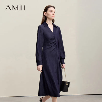 Elegantes V-Ausschnitt Damenkleid Asymmetrisch Für Reisen