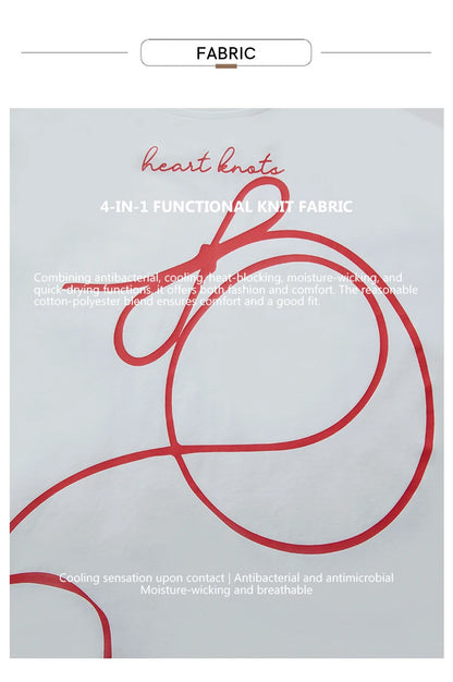 Damen T-Shirt aus ultraloch Stretch-Baumwolle mit Buchstaben-Bowknot-Aufdruck