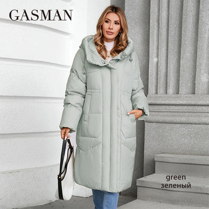 Lange Damen-Trenchjacke mit Kapuze und Reißverschluss – hochwertige Frühlingsmode Parka-Mantel