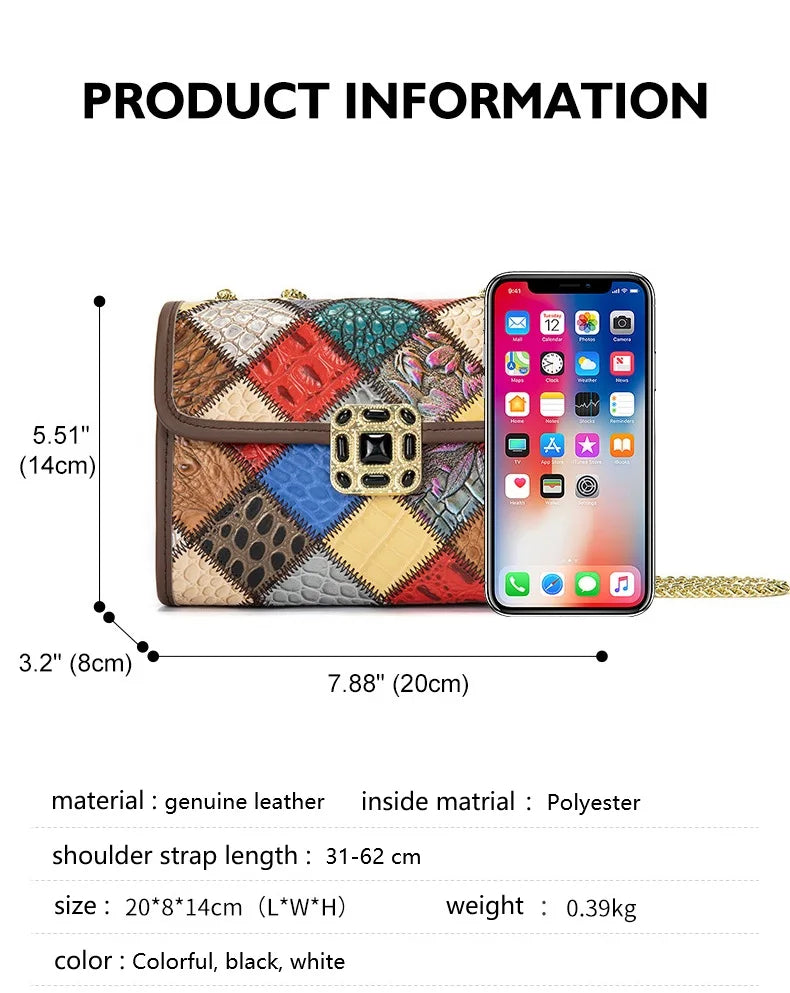 Damen-Schultertasche Aus Echtem Leder Kleine Handtasche Mit Gestepptem Kettenriemen Für Alltag Und Freizeit