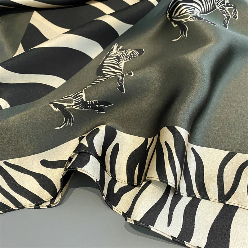 Damen Seidenschal quadratisch 70cm Halstuch Bandana Hijab Pashmina
