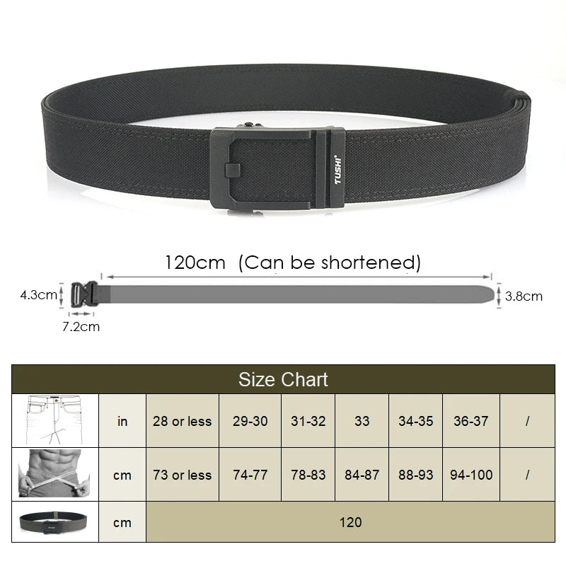 Unisex-Taktischer Gürtel aus 1100D Nylon mit Metall-Schnalle, Ideal für Airsoft-Pistolen