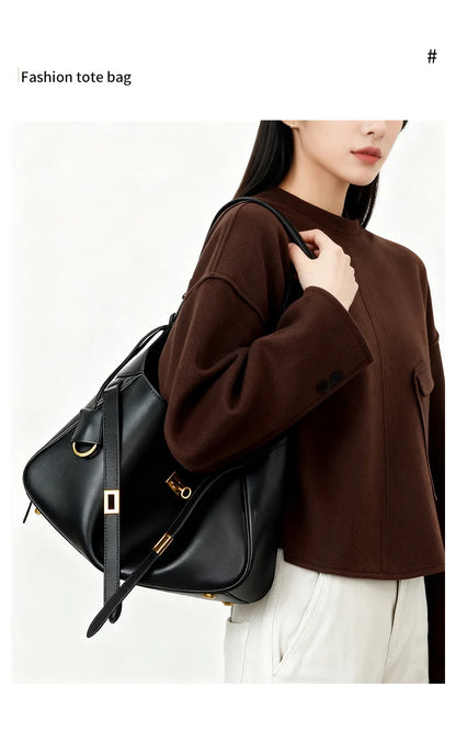 Damen Schultertasche aus Kunstleder mit großer Kapazität