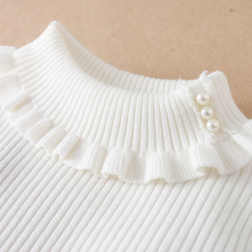 Mädchen Pullover 2024 Neue Winter Kinder Kleidung Kinder Tops Warme Strickwaren Kinder Pullover Baby Mädchen Rollkragen Pullover