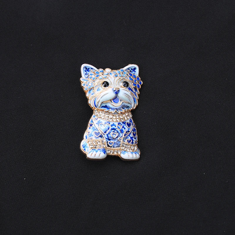 Brosche Tier Emaille Strass Katze Hummer Vogel Fuchs Anstecknadel Damen