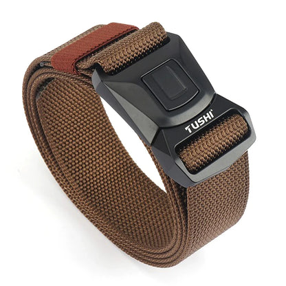 VATLY Nylon Casual Gürtel Herren Schnellverschluss Military Tactical Braun