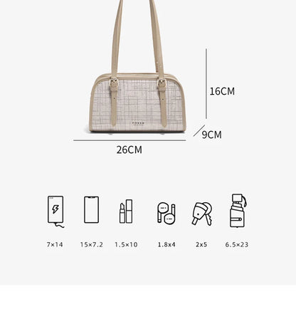 Schultertasche Aus Spaltleder Im Neuen Design Luxuriöse Satchel