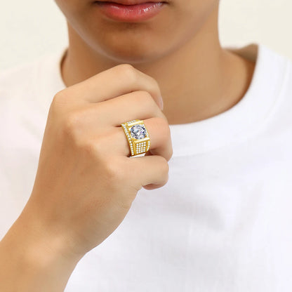 Herren-Ring Moissanit Silber 925 mit Zertifikat 10 mm Stein Alltag und Festlichkeiten hochwertig