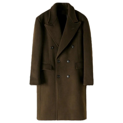Herren Ulster Mantel im klassischen Business-Stil mit zweireihigem Revers