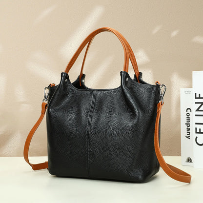 Damen-Leder-Handtasche Großes Fassungsvermögen mit Top-Griff und Vielseitig Einsetzbar