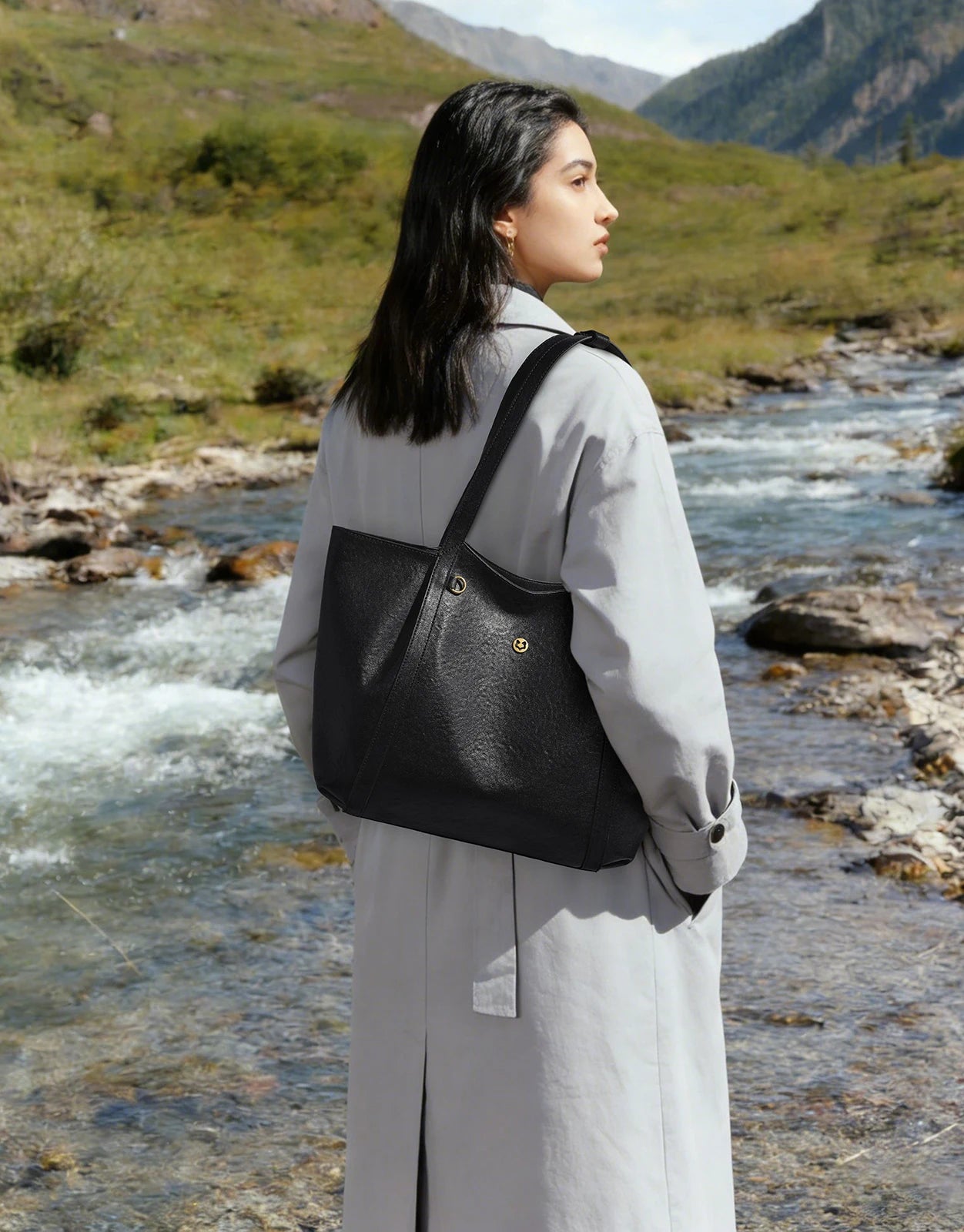 Damen-Tote-Tasche aus Rindleder mit großer Kapazität und leichtem Gewicht für Pendeln und Alltag