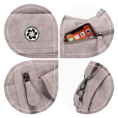 Damen-Schultertasche aus PU-Leder mit Mehrfachfächern, Handyfach und Geldbörse, Alltagstauglich