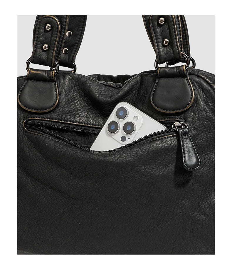 Damen-Handtasche Mit Oberem Henkel Und Schulterriemen Aus Bronze Kunstleder Für Alltag Und Freizeit