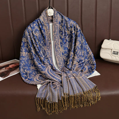 Damen Winterschal Kaschmir Jacquard Paisley lang Pashmina Bandana Foulard Luxus