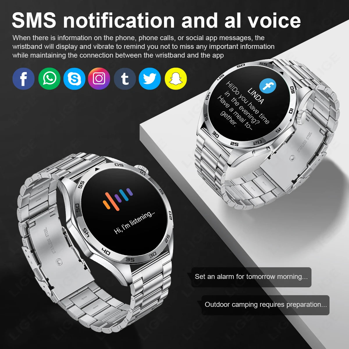 LIGE Für XIAOMI EKG Micro Körperliche Untersuchung Smartwatch Bluetooth Anruf Blutdruck Herzfrequenz Sport Fitness Smart Uhren