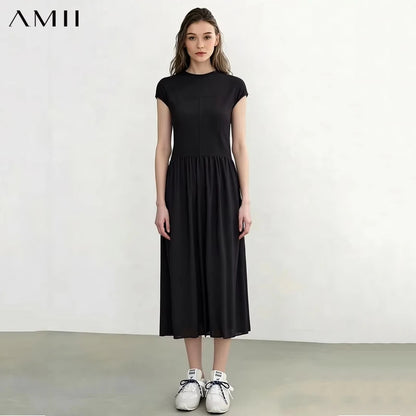 Elegantes Damenkleid Für Büro Mit Elastischem Schnitt Und Moderner Passform