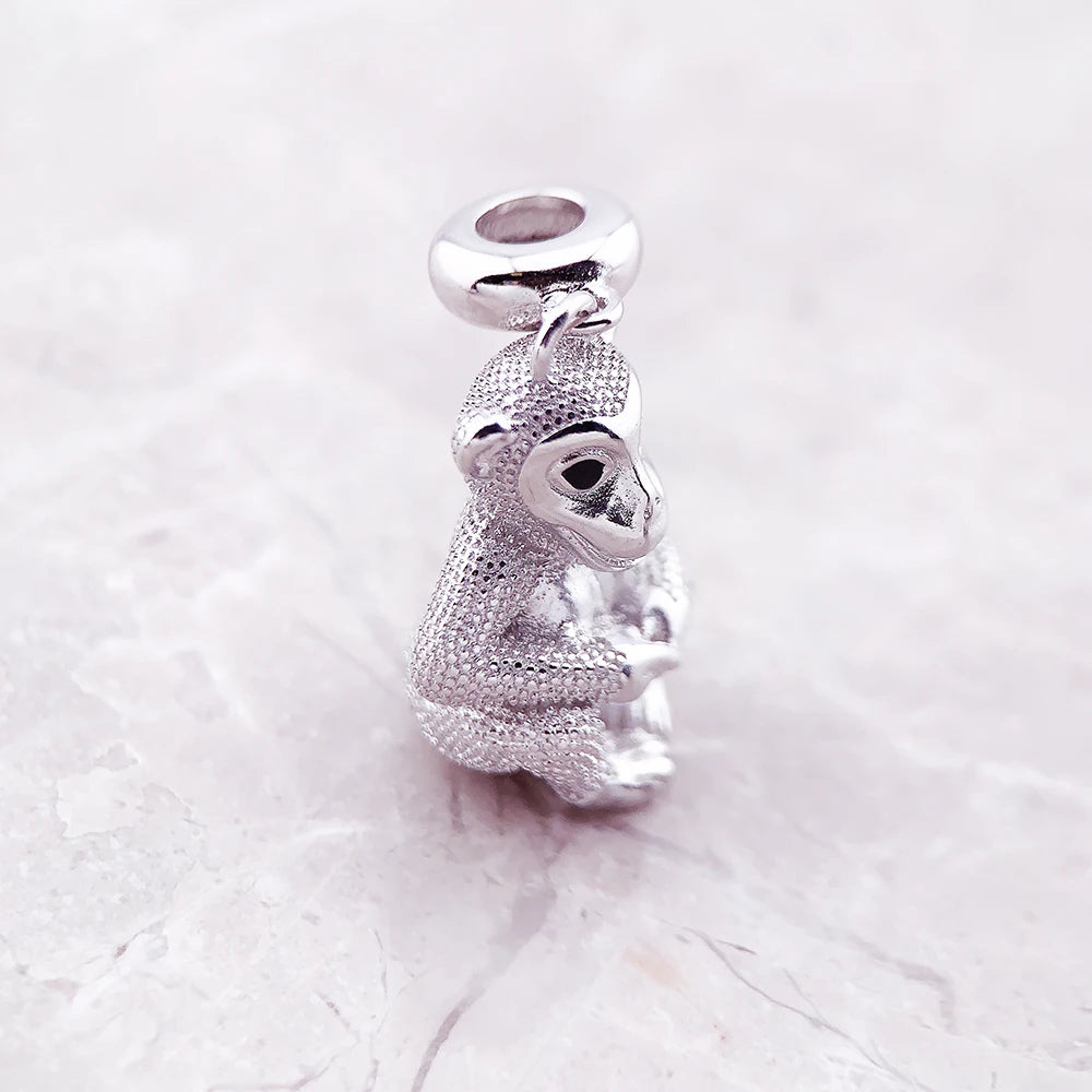 Damen-Charm-Anhänger Affe süß Frühling aus Sterlingsilber
